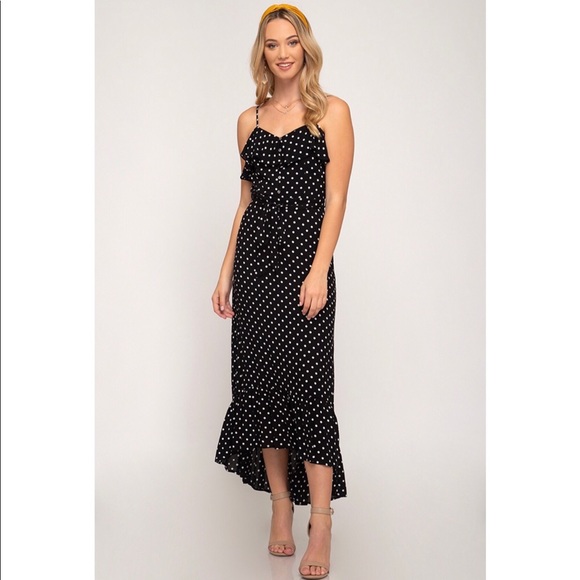 She and Sky Dresses & Skirts - Ruffled Polka Dot Dress